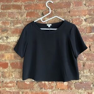 Cuyana Silk Cropped Crewneck Tee XS